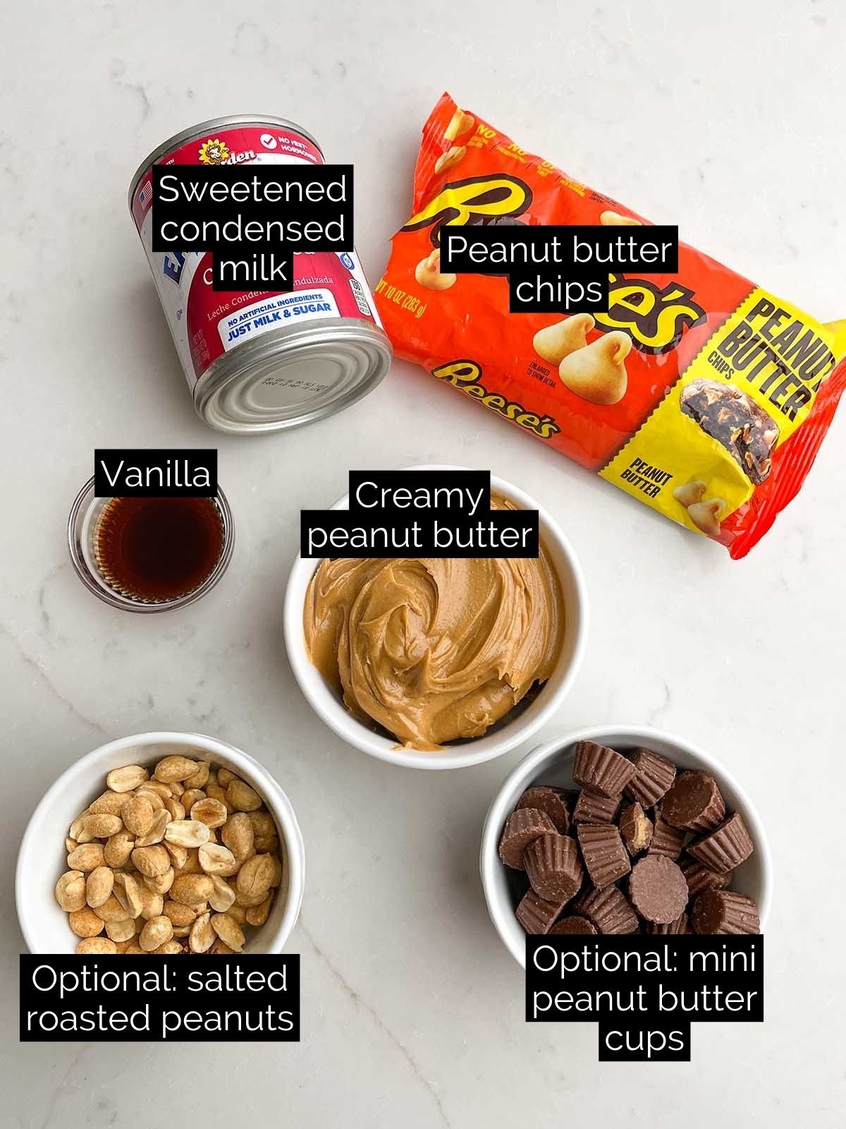 No bake peanut butter fudge ingredients. 