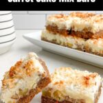 two carrot cake mix bars on a white countertop.