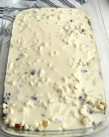 cream cheese mixture poured on top of the carrot cake bars. 