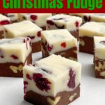 squares of Christmas fudge on parchment paper