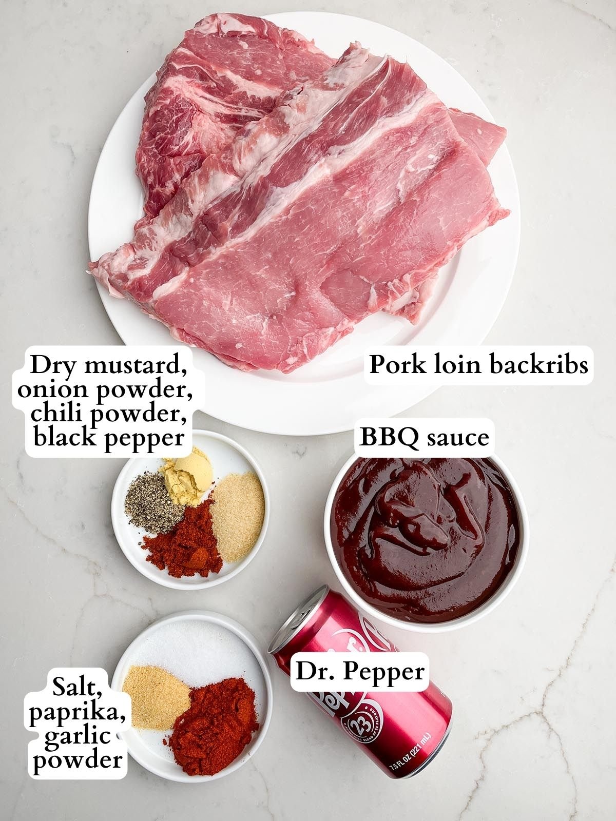 Dr. Pepper Crock Pot ribs ingredients. 