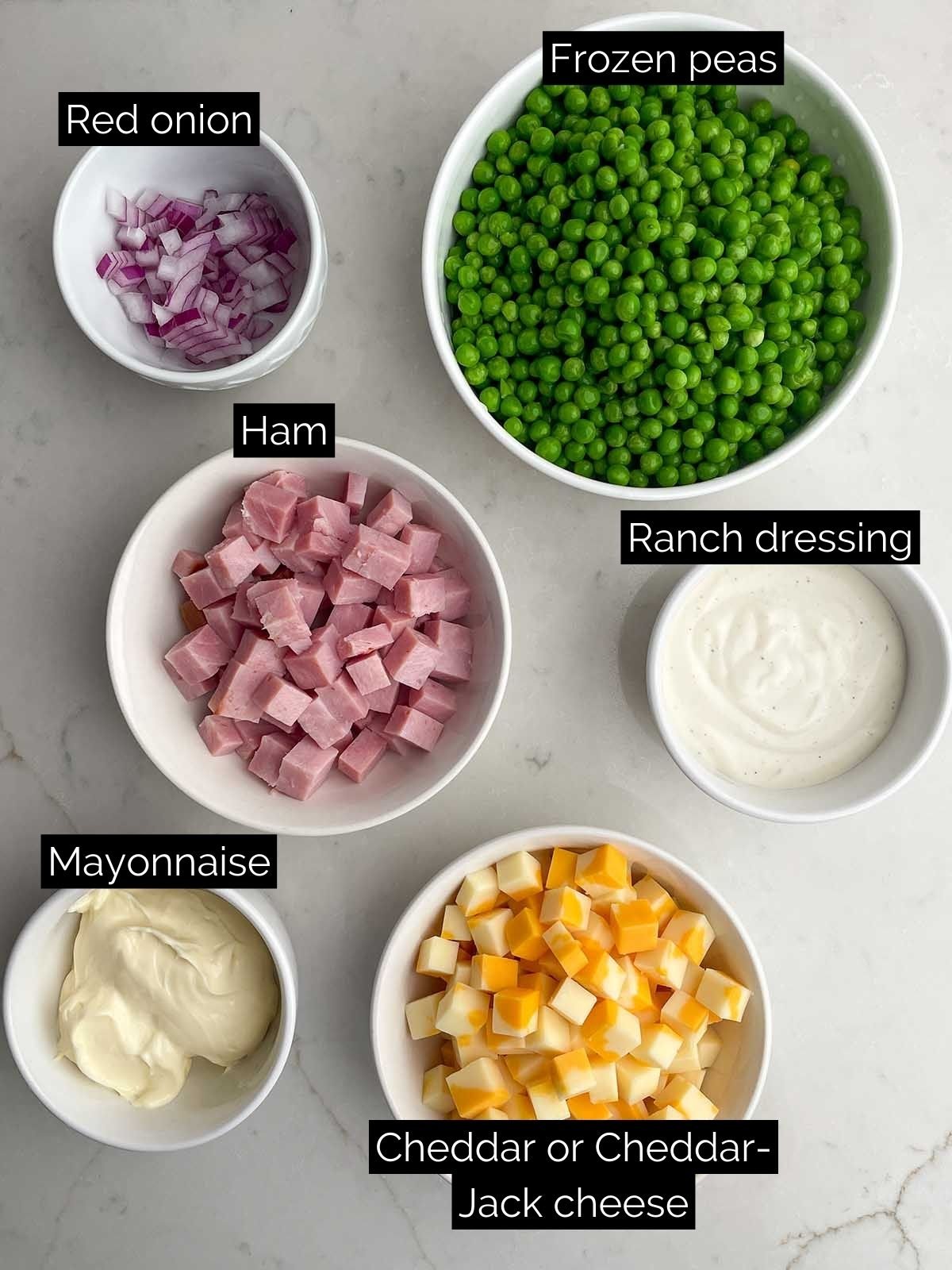 English pea salad ingredients