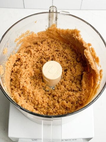 buttery graham cracker crumbs in a food processor.