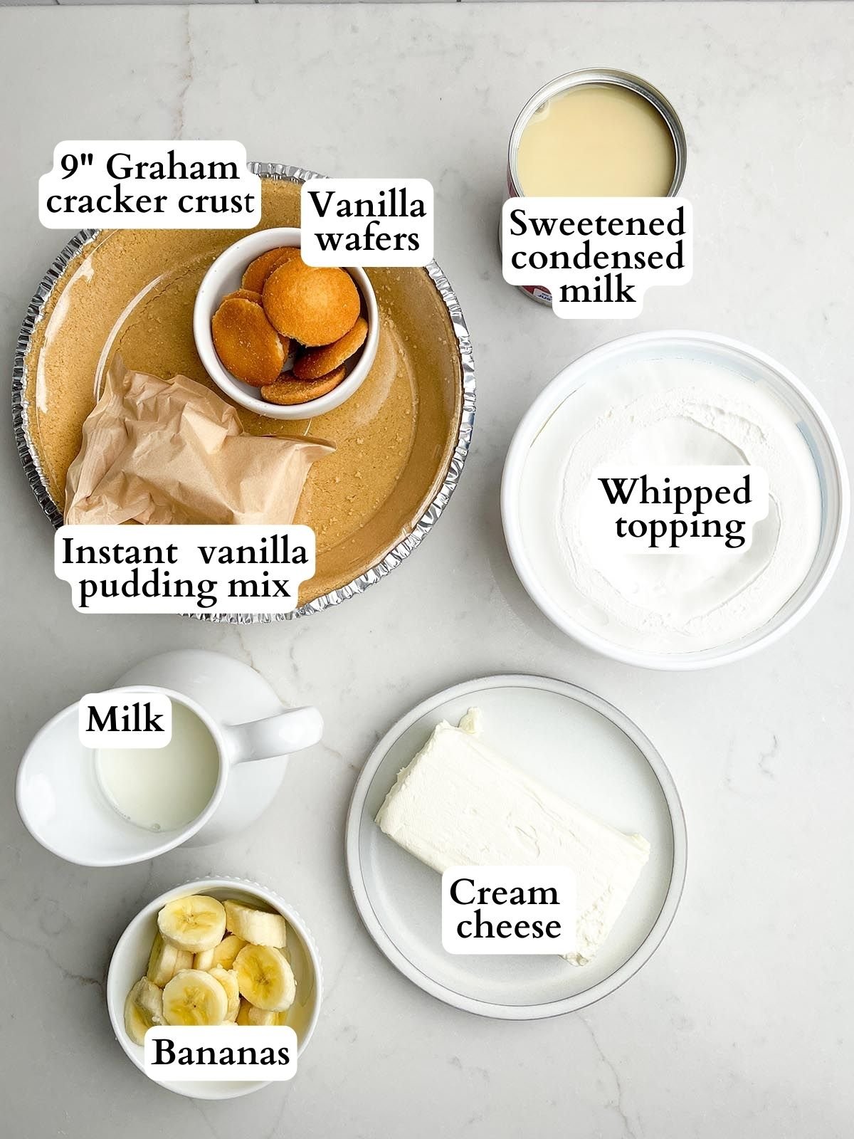 banana pudding pie ingredients.