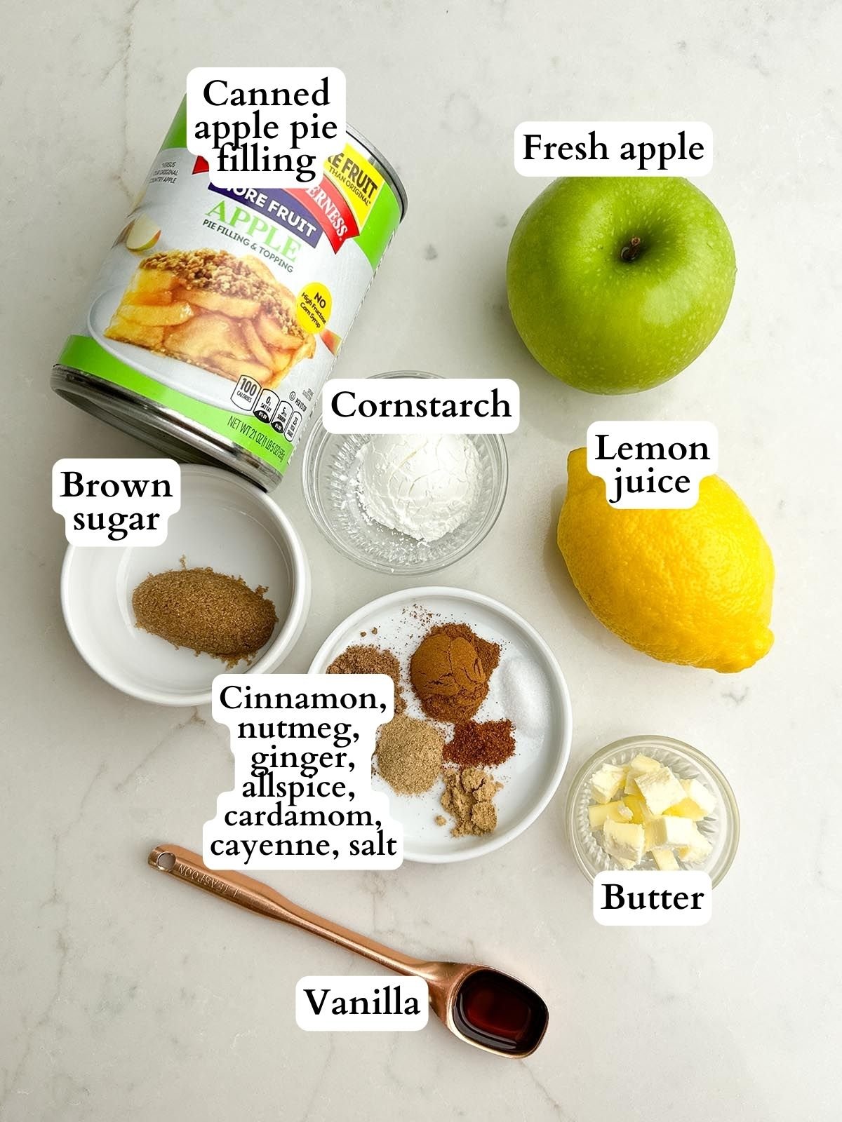ingredients to make canned apple pie filling taste better
