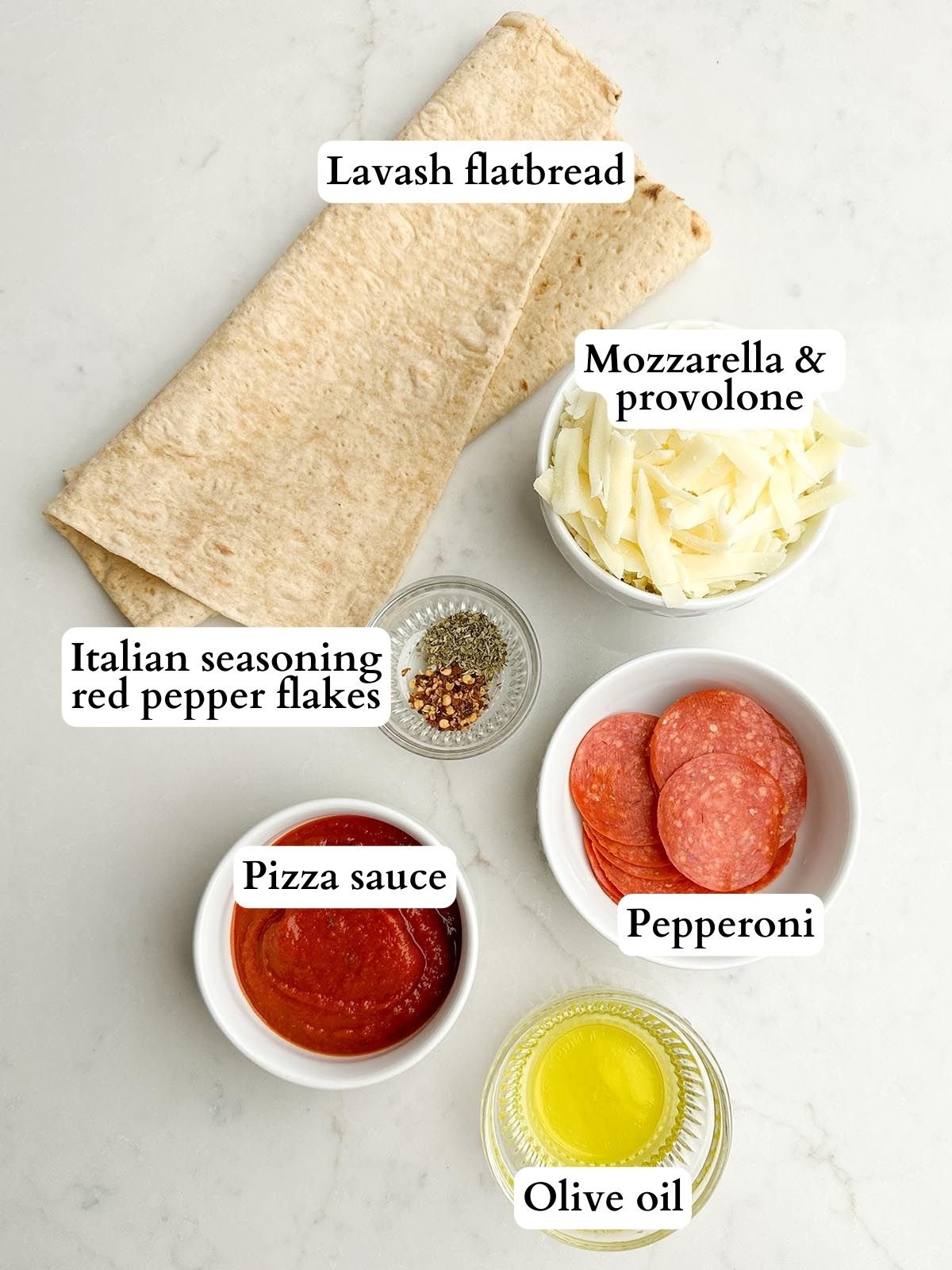 lavash pizza ingredients.