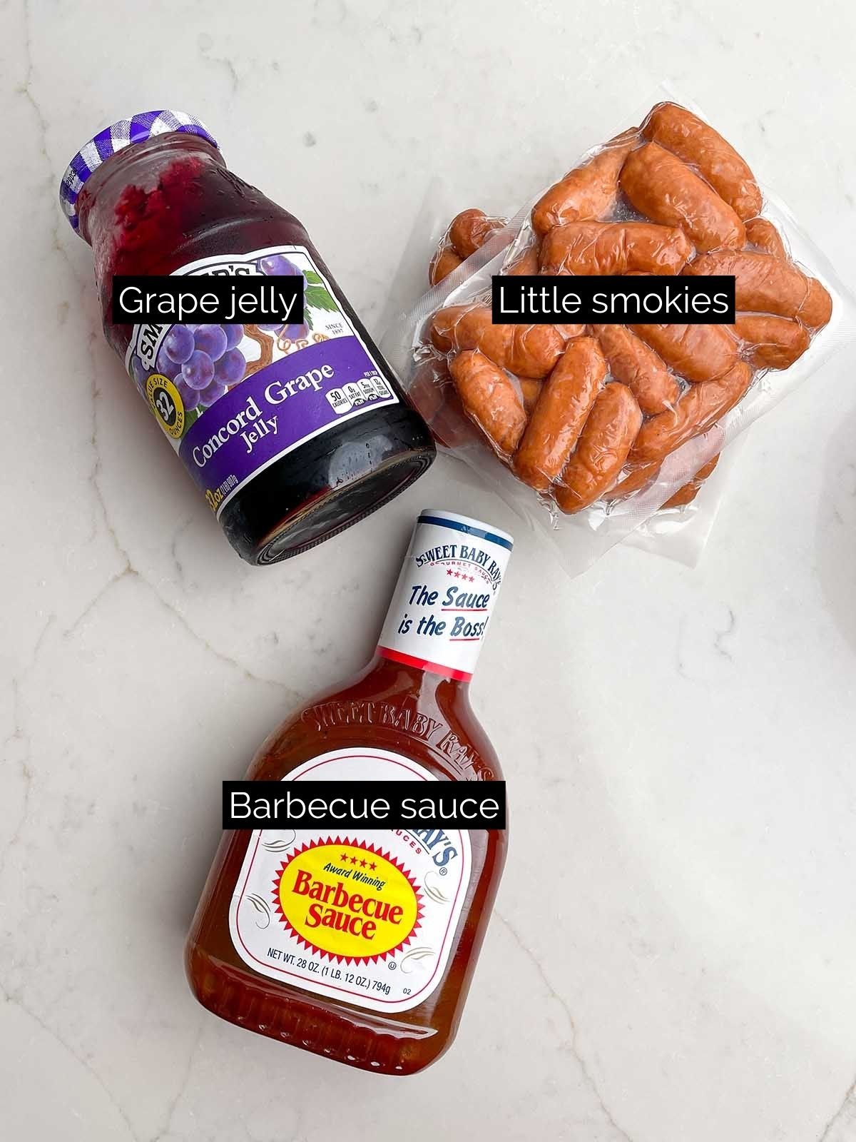 lil smokies recipe with grape jelly and bbq sauce ingredients.