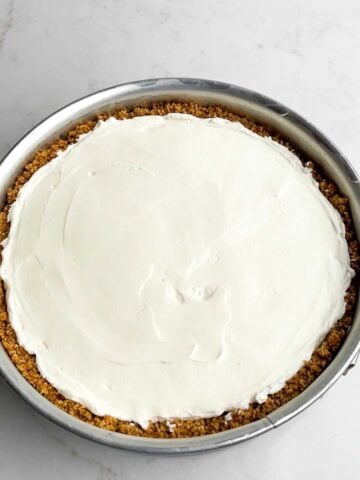 no-bake cheesecake in a springform pan.