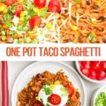 taco spaghetti in stainless steel skillet