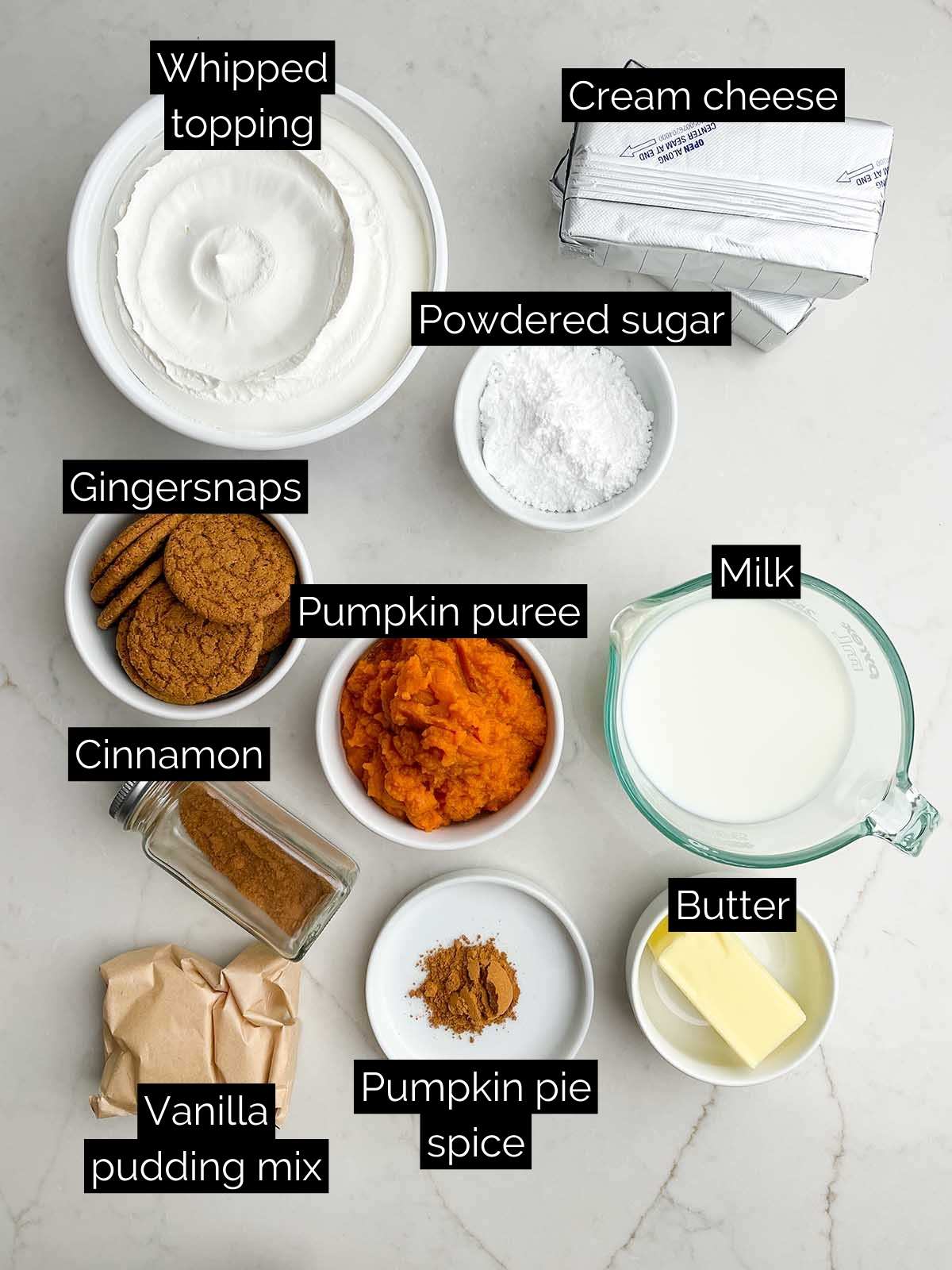 Pumpkin pie in a cup ingredients