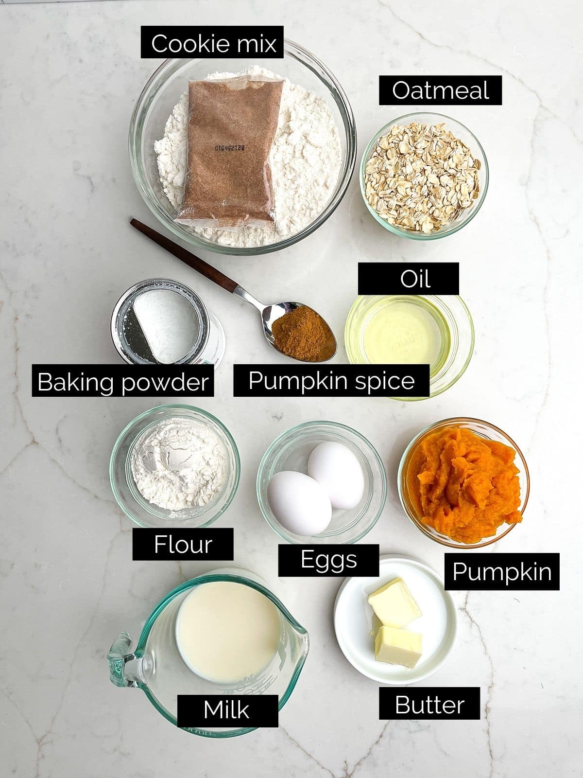 Pumpkin Snickerdoodle Muffins ingredients