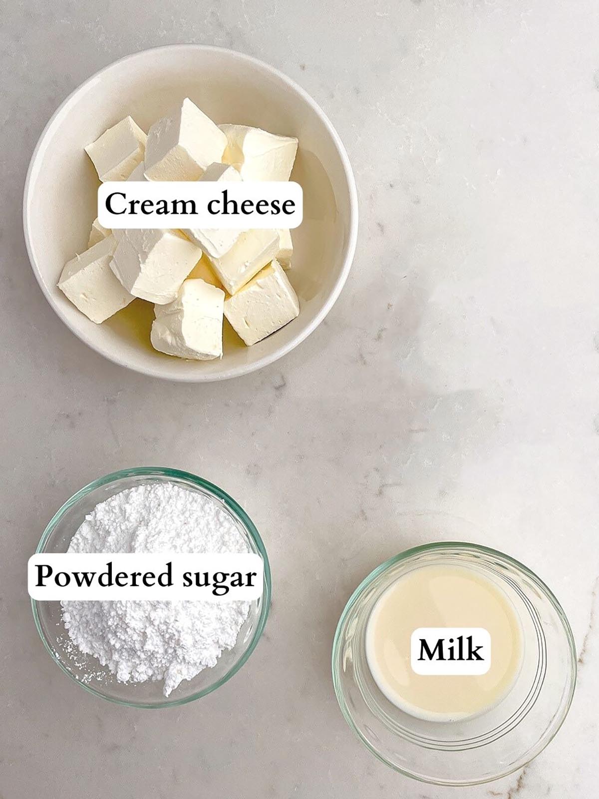 cream cheese glaze ingredients.