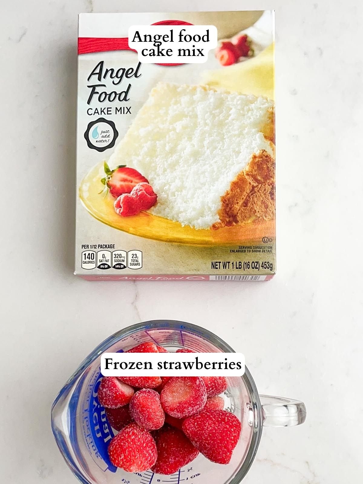 strawberry angel food cake ingredients.