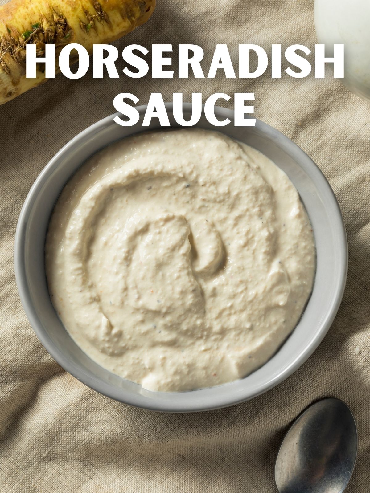 gray bowl with horseradish sauce