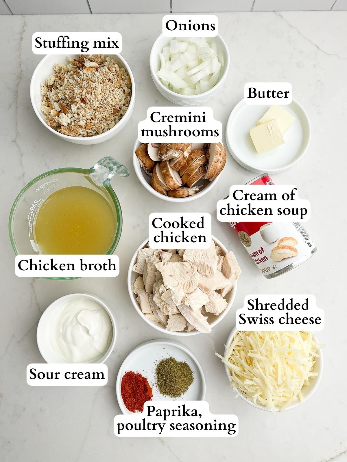 Swiss chicken casserole ingredients