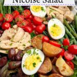 tuna nicoise salad on a white platter