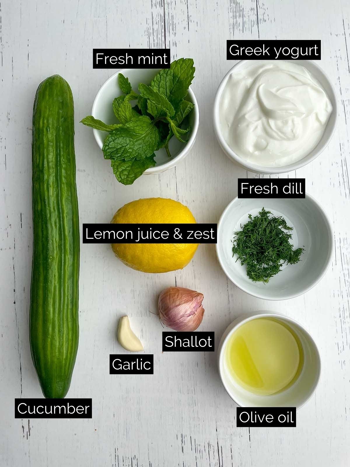tzatziki greek cucumber salad ingredients
