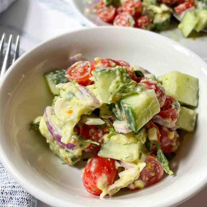 Creamy Cucumber Tomato Salad