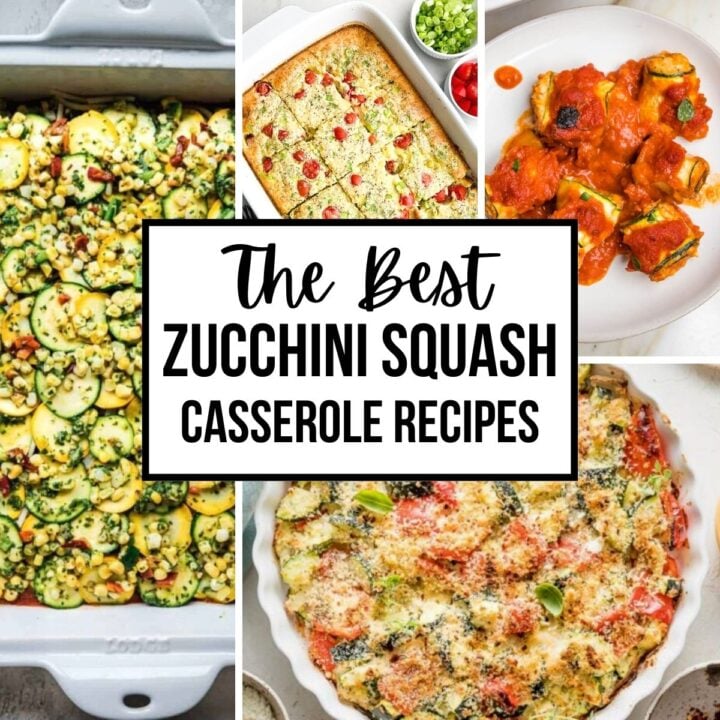 collage of zucchini casseroles